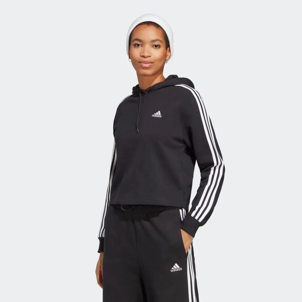 adidas Women's Essentials 3-Stripes French Terry Cropped Hoodie