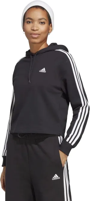 adidas Women's Essentials 3-Stripes French Terry Cropped Hoodie