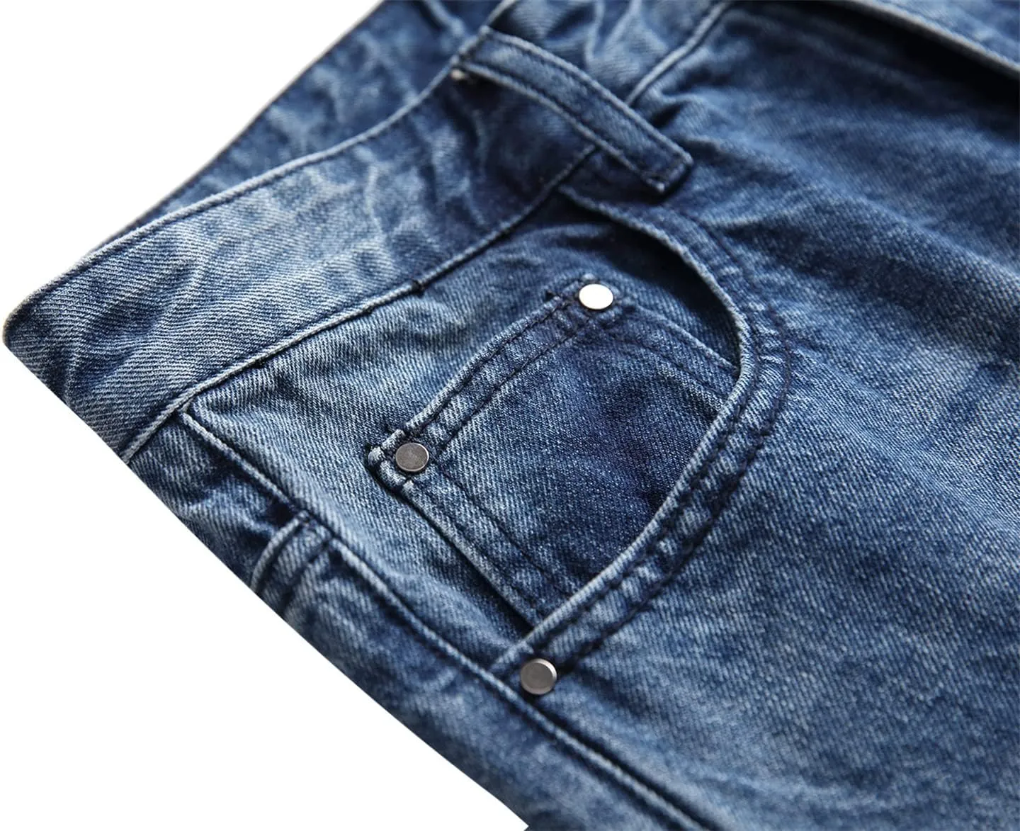 Andongnywell Men's Jeans Comfort Denim Straight Leg Relaxed Fit Jeans Simple Wear-Resistant Cargo Pants