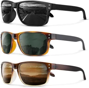 ANYLUV Mens Sunglasses Polarized, Retro Sunglasses for Men Women Square Style UV400 Protection for Driving