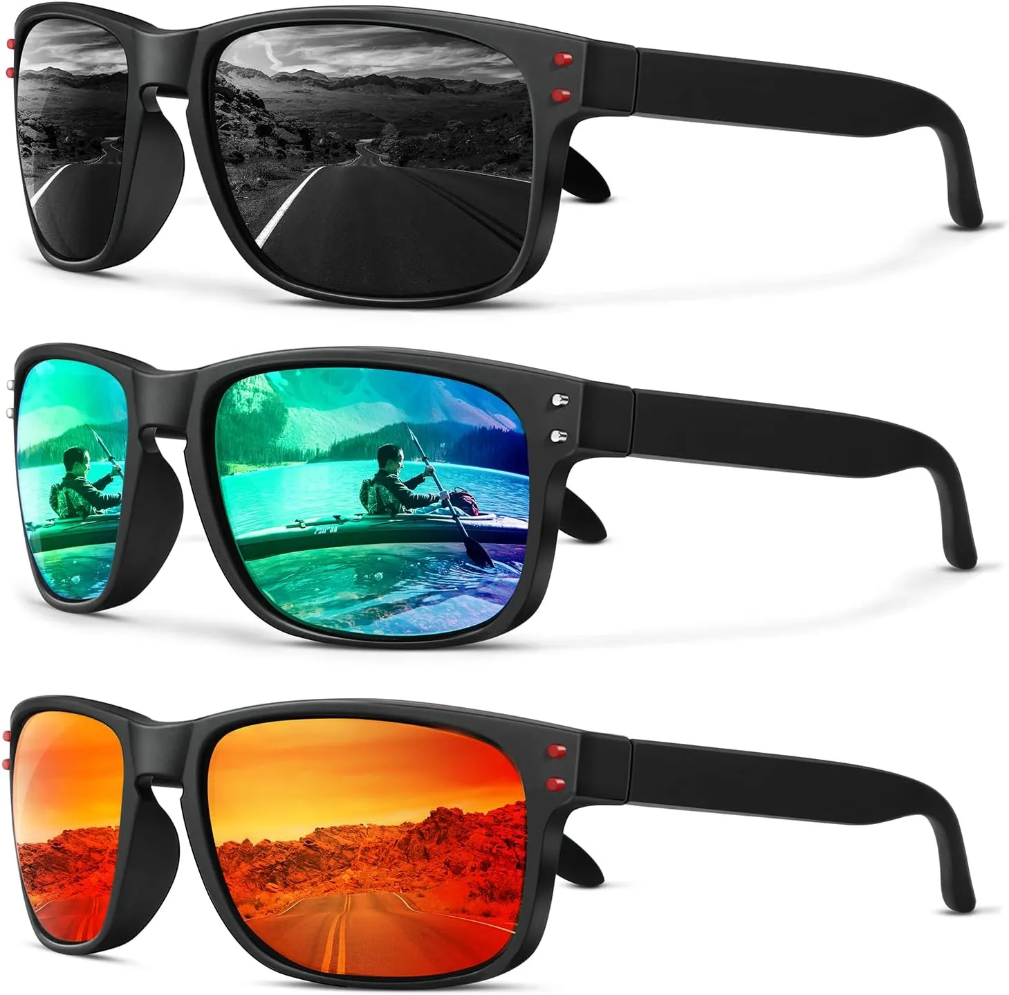 ANYLUV Mens Sunglasses Polarized, Retro Sunglasses for Men Women Square Style UV400 Protection for Driving