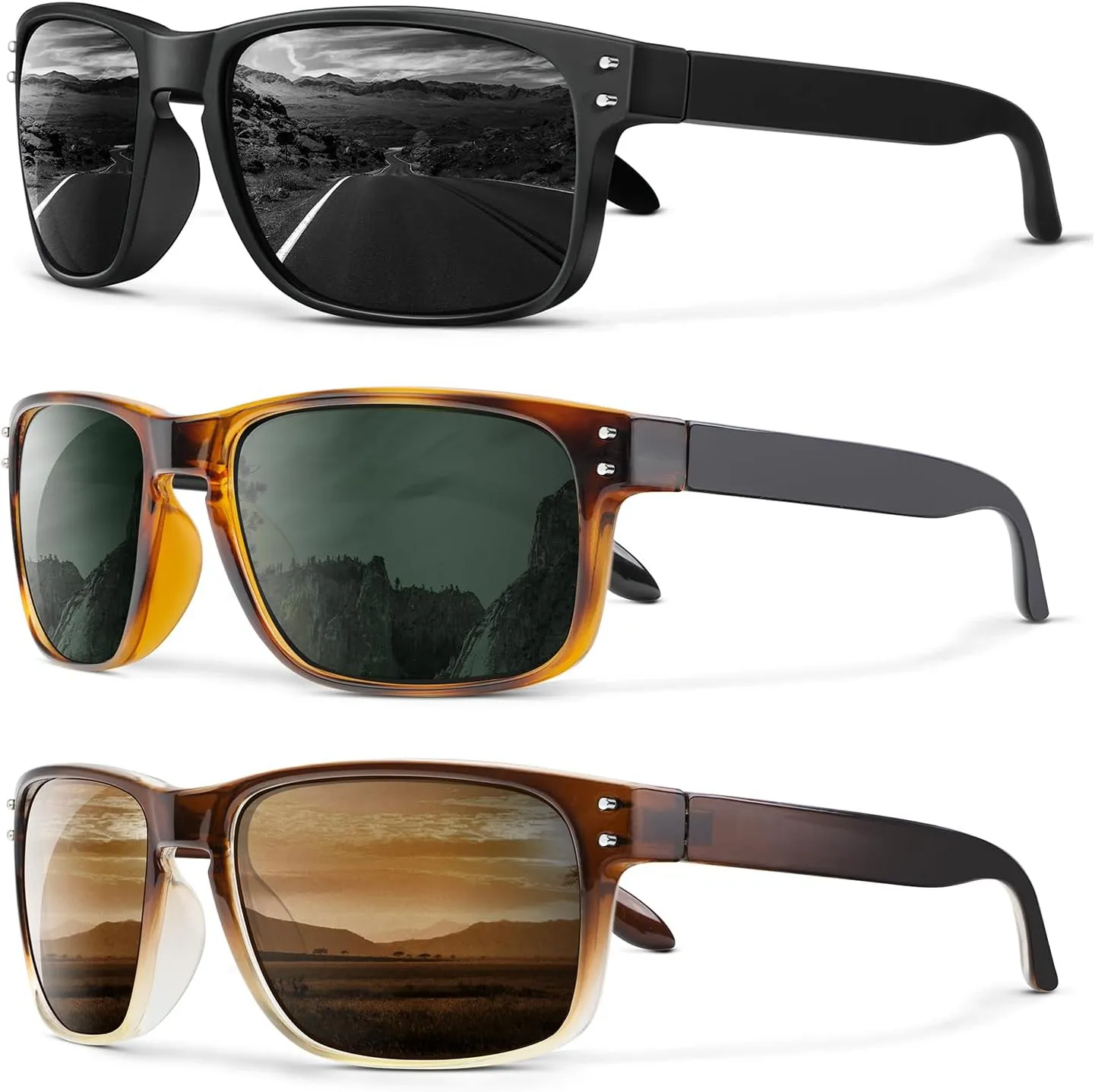 ANYLUV Mens Sunglasses Polarized, Retro Sunglasses for Men Women Square Style UV400 Protection for Driving