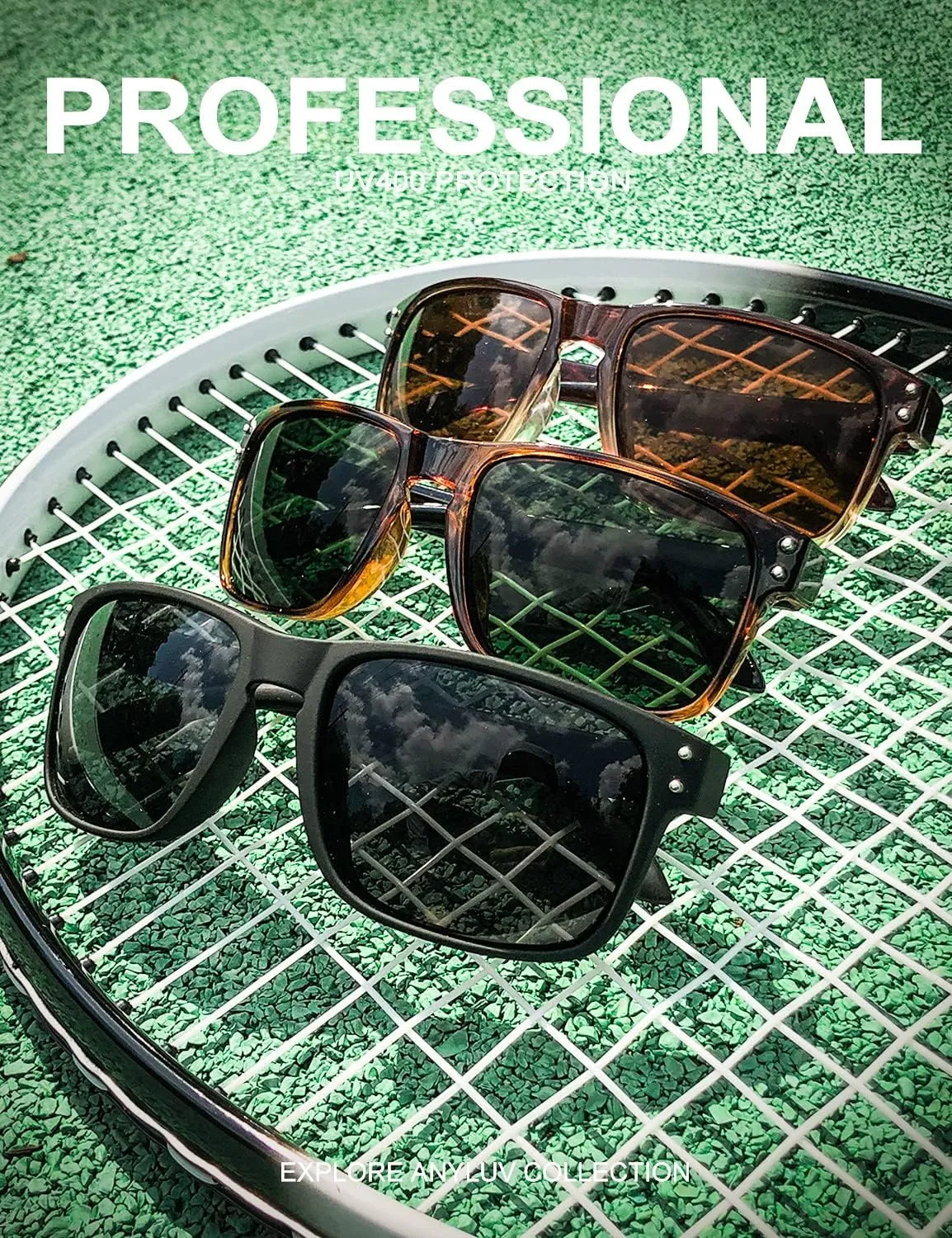 ANYLUV Mens Sunglasses Polarized, Retro Sunglasses for Men Women Square Style UV400 Protection for Driving
