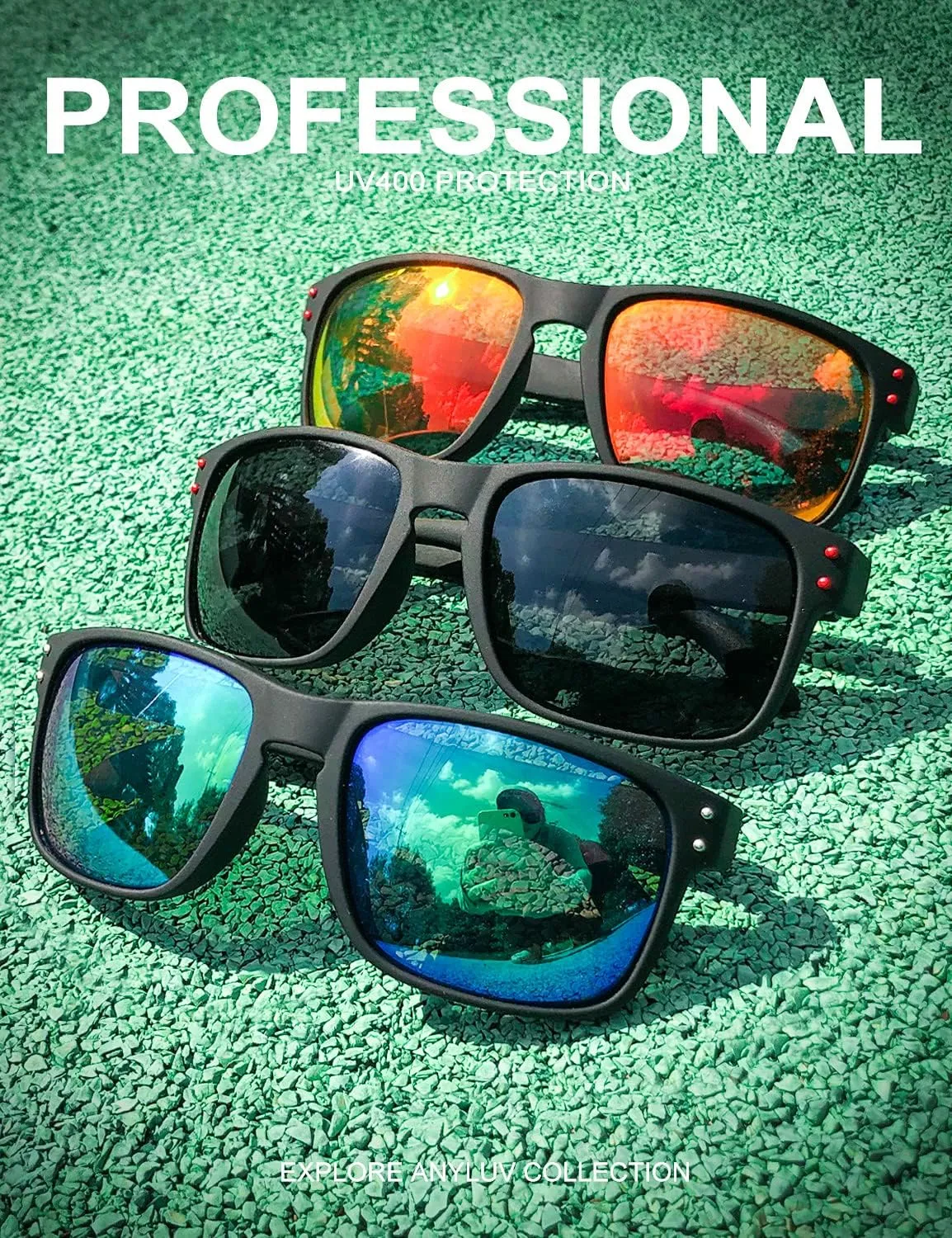 ANYLUV Mens Sunglasses Polarized, Retro Sunglasses for Men Women Square Style UV400 Protection for Driving