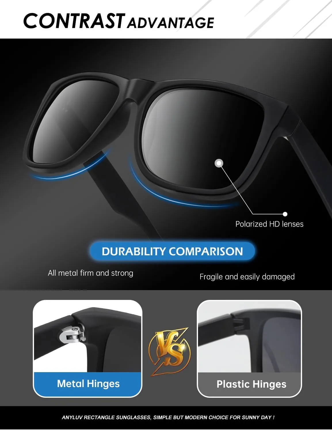 ANYLUV Mens Sunglasses Polarized, Retro Sunglasses for Men Women with UV Protection for Outdoors Fishing Driving 3 Packs