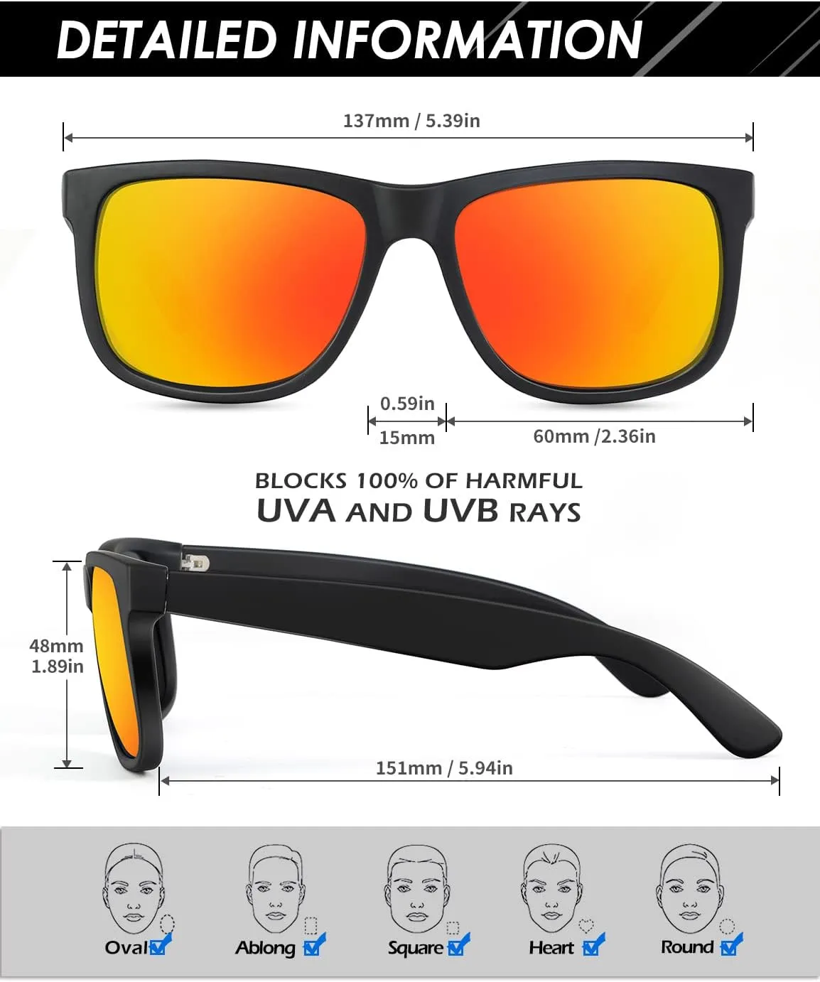 ANYLUV Mens Sunglasses Polarized, Retro Sunglasses for Men Women with UV Protection for Outdoors Fishing Driving 3 Packs