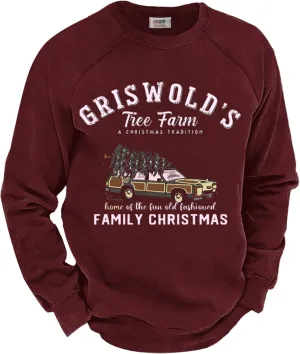 Arvilhill Mens Fleece Christmas Raglan Sweatshirt Retro Classic Funny Graphic Pullover (S-XXL)