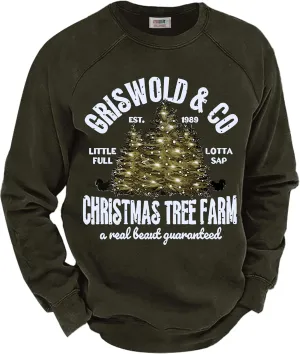 Arvilhill Mens Fleece Christmas Raglan Sweatshirt Retro Classic Funny Graphic Pullover (S-XXL)