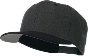 Ashen Fane Wool Blend 6 Panel Snapback Flat Bill Two Tone Hat