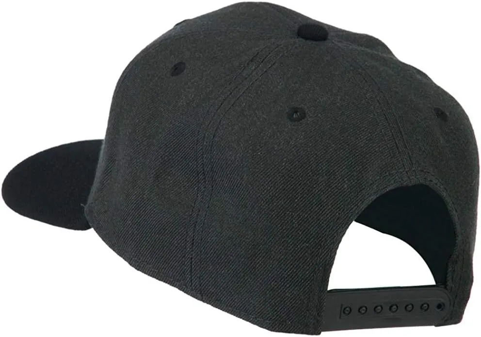 Ashen Fane Wool Blend 6 Panel Snapback Flat Bill Two Tone Hat