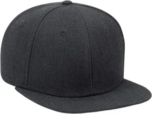 Ashen Fane Wool Blend 6 Panel Snapback Flat Bill Two Tone Hat