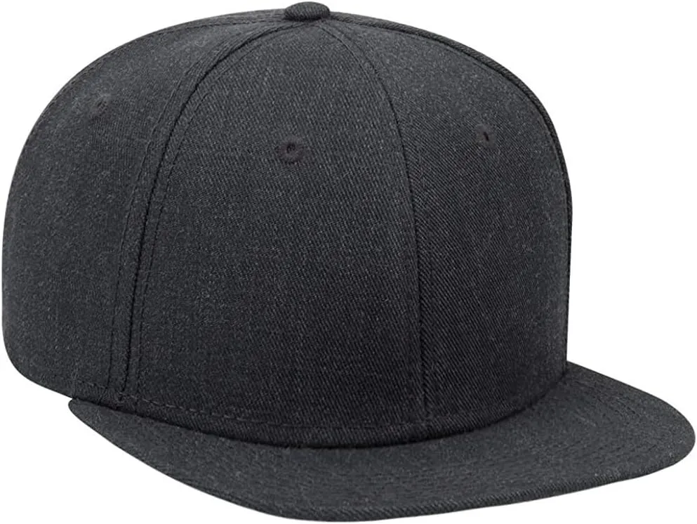 Ashen Fane Wool Blend 6 Panel Snapback Flat Bill Two Tone Hat
