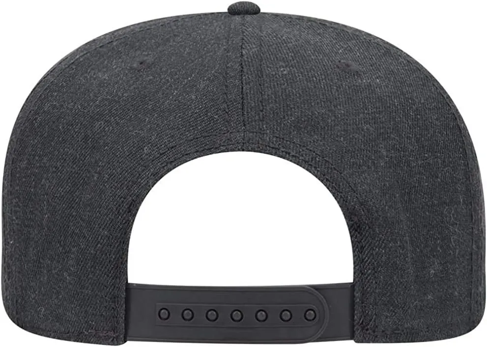 Ashen Fane Wool Blend 6 Panel Snapback Flat Bill Two Tone Hat