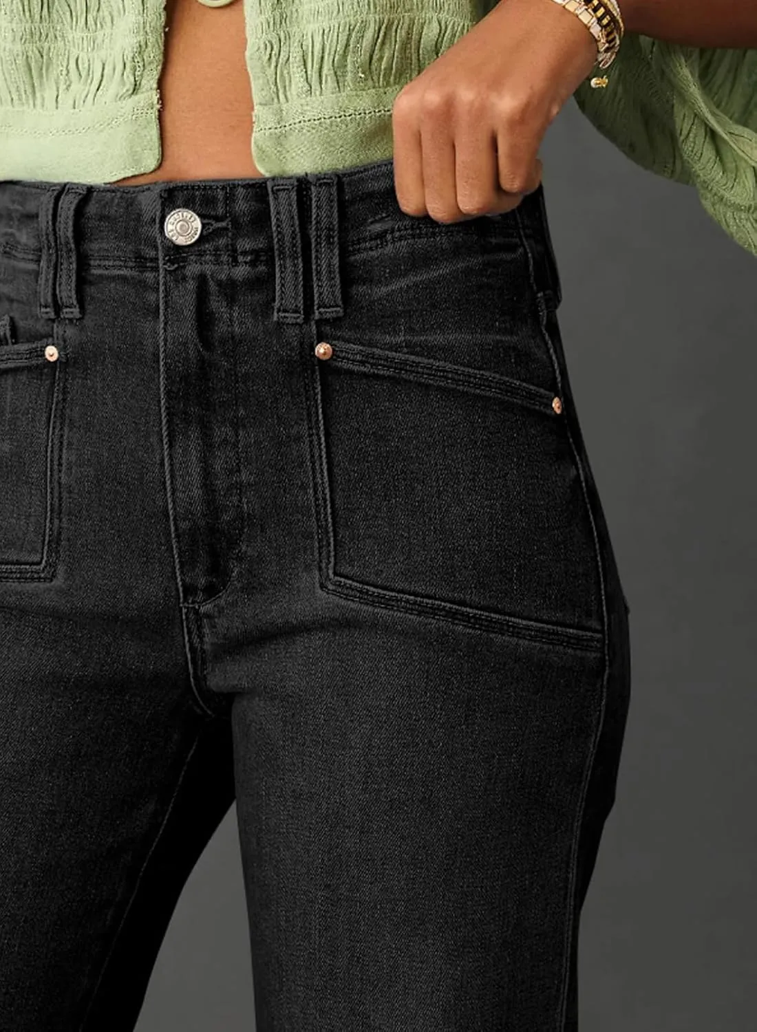 Astylish Womens Wide Leg Jeans High Waisted Stretchy Buttoned Denim Pants Trendy 2025 with Pocket