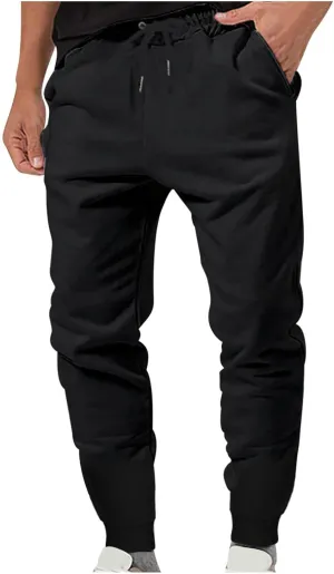 Athletic Sweatpants for Men Drawstring Elastic Waist Tapered Pants Slim Fit Stretch Pants Jogging Sport Sweatpants
