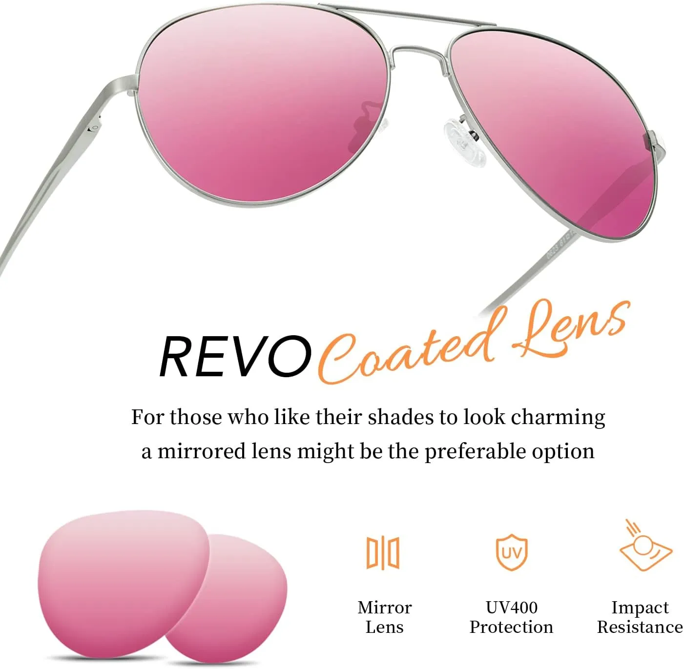 Aviator Sunglasses for Women Men Oversized with Metal Frame, Mirrored Polarized Aviator Sunglasses with UV Protection