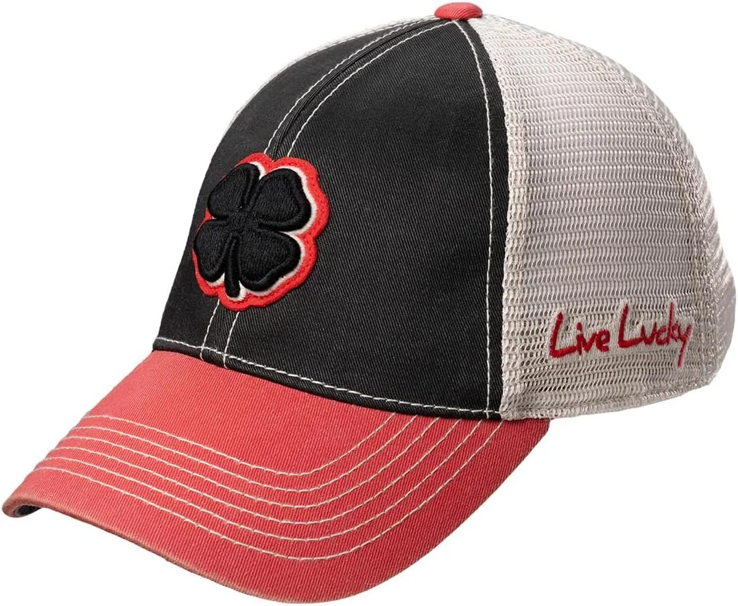 Black Clover Unisex Two Tone Vintage Mesh Sides Adjustable Snapback Golf Trucker Hat