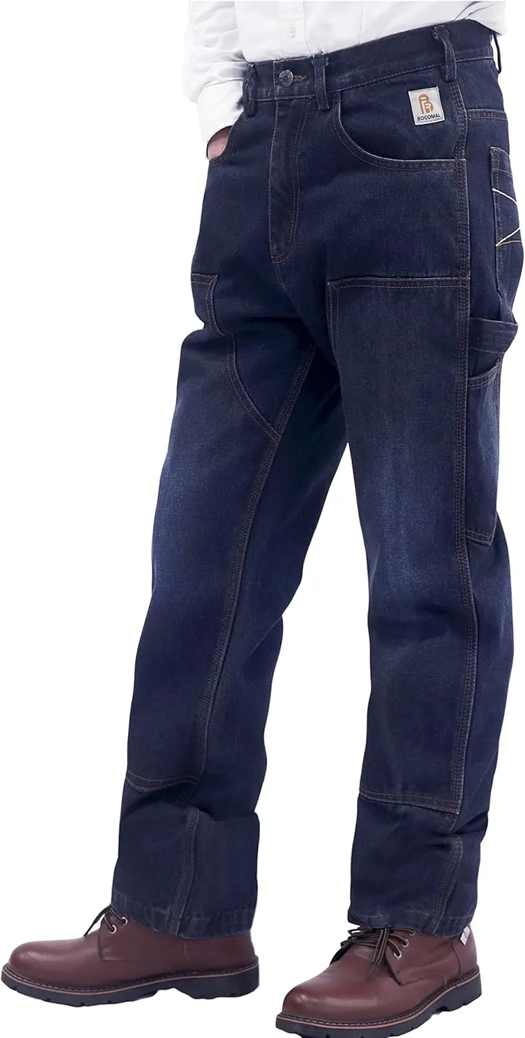 BOCOMAL FR Pants for Men Flame Resistant Duck and Denim Carpenter Pants Fire Retardant Jeans