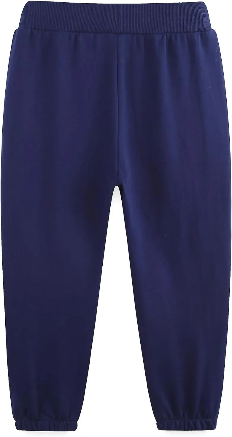 Boy's Cotton Crinched Hem Jogger Sweatpant Pants with Zipper Pockets and Funtional Drawstring Size 4-20