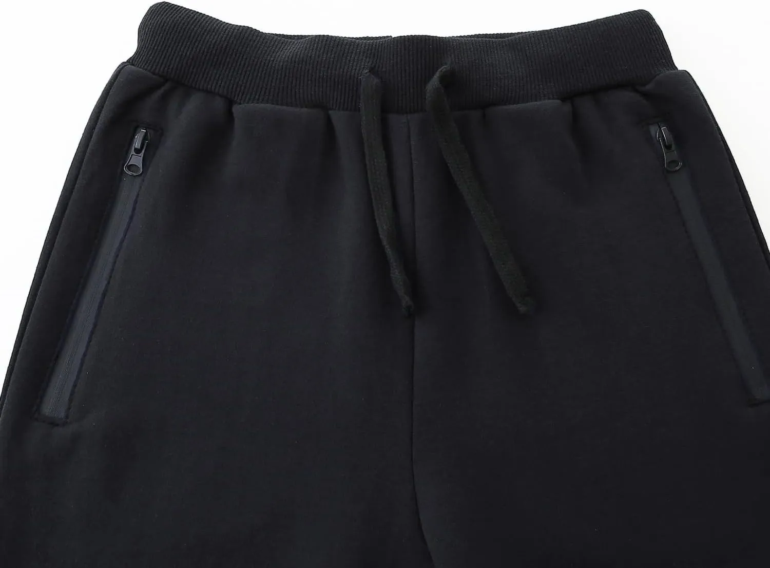 Boy's Cotton Crinched Hem Jogger Sweatpant Pants with Zipper Pockets and Funtional Drawstring Size 4-20