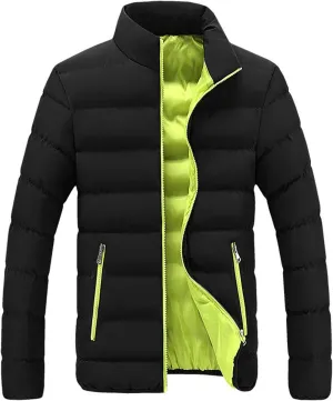 Bubble Coat Men No Hood Packable Puffer Jacket Hoodless Zip Up Lightweight Winter Down Jacket Quilted Padded Jacket
