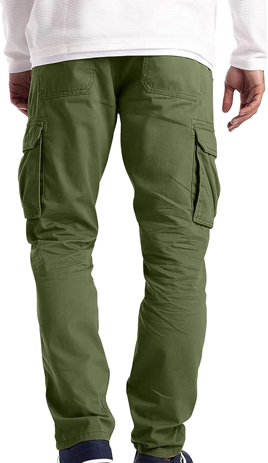 Cargo Pants for Men Relaxed Fit Golf Track Pant 2023 Men's Heavyweight Cargo Fleece Sweatpants Stretch Elastic Waist