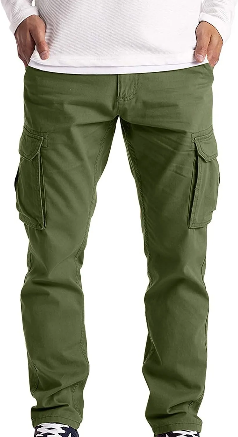 Cargo Pants for Men Relaxed Fit Golf Track Pant 2023 Men's Heavyweight Cargo Fleece Sweatpants Stretch Elastic Waist