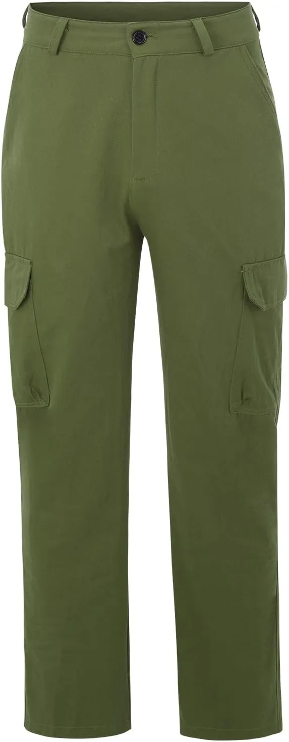 Cargo Pants for Men Relaxed Fit Golf Track Pant 2023 Men's Heavyweight Cargo Fleece Sweatpants Stretch Elastic Waist