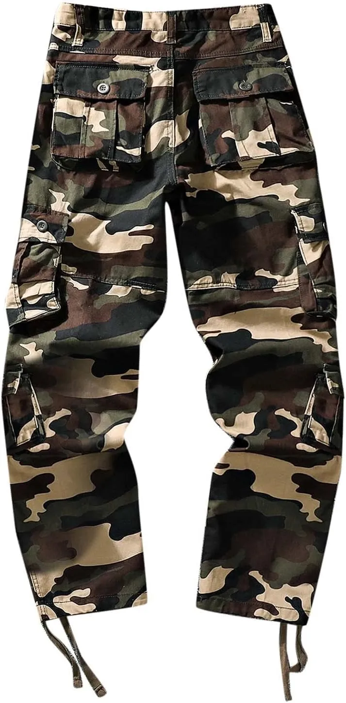 Cargo Pants for Men Relaxed Fit Men Men's Pro-Active Performance Fleece Cargo Sweatpants Relax Fit Bungee Cord Open