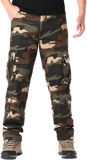 Cargo Pants for Men Relaxed Fit Men Men's Pro-Active Performance Fleece Cargo Sweatpants Relax Fit Bungee Cord Open