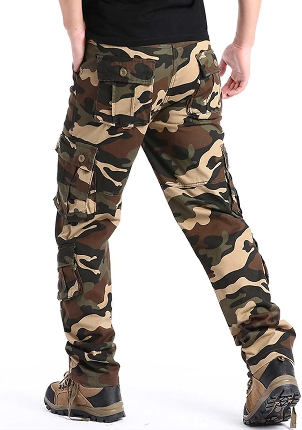 Cargo Pants for Men Relaxed Fit Men Men's Pro-Active Performance Fleece Cargo Sweatpants Relax Fit Bungee Cord Open