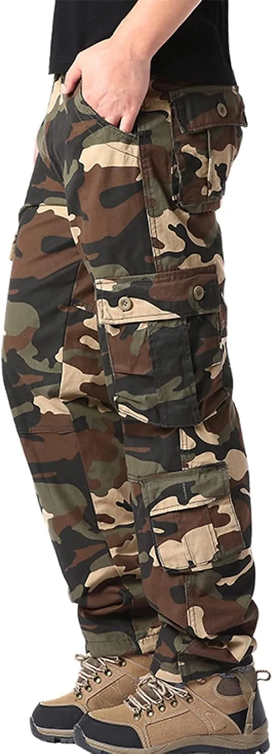 Cargo Pants for Men Relaxed Fit Men Men's Pro-Active Performance Fleece Cargo Sweatpants Relax Fit Bungee Cord Open
