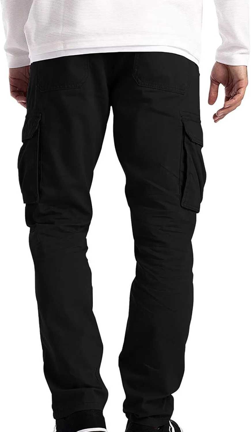 Cargo Pants for Men Relaxed Fit Men with Pockets Men's Basic Active Tapered Jogger Pants Regular and Big & Tall Sizes