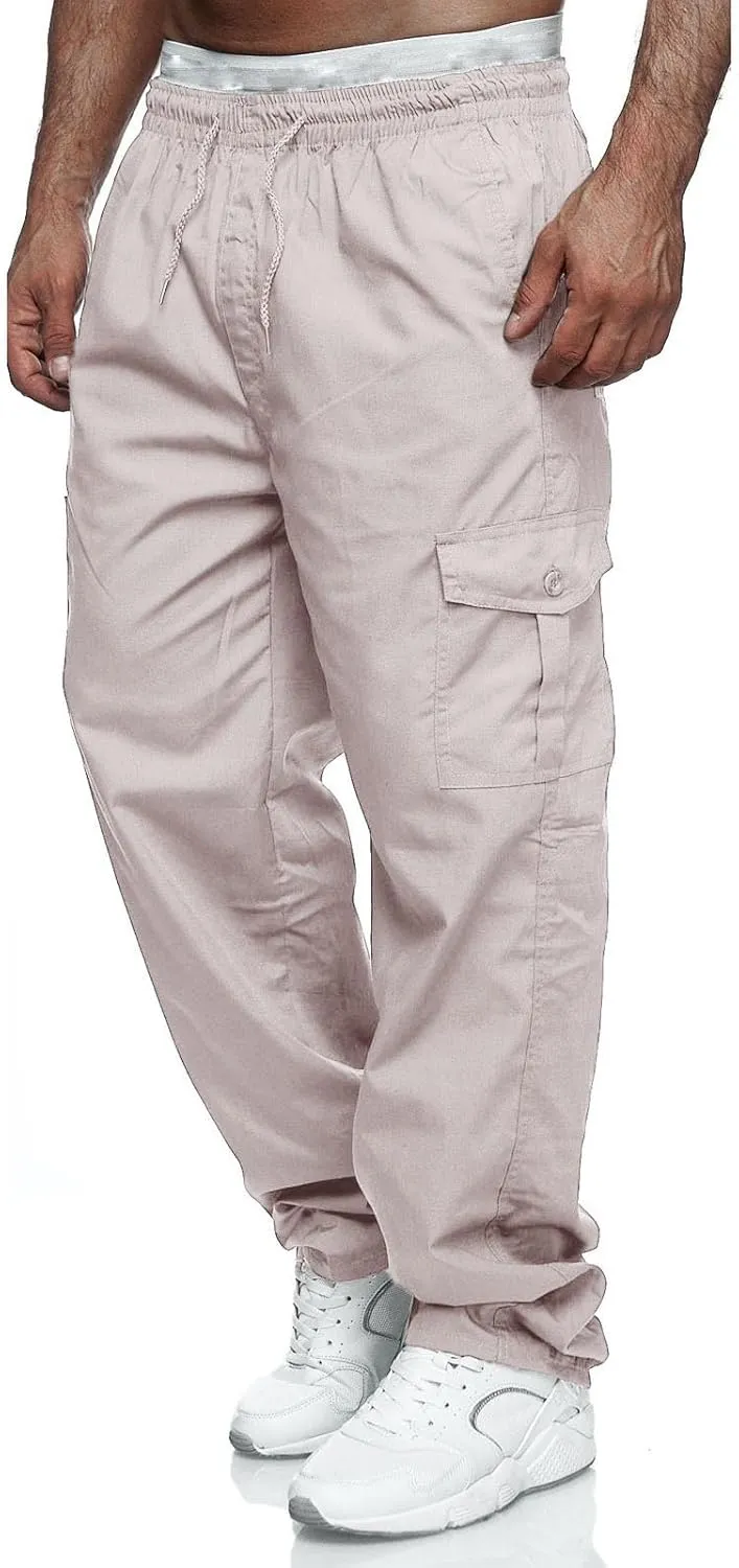 Cargo Pants for Men Relaxed Fit Mens Cargo Pants Casual Jogger Drawstring Workout Running Cargo Pants for Men Trouser
