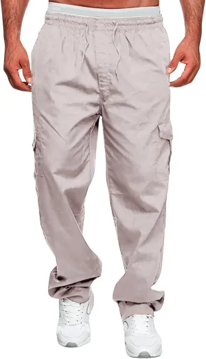 Cargo Pants for Men Relaxed Fit Mens Cargo Pants Casual Jogger Drawstring Workout Running Cargo Pants for Men Trouser