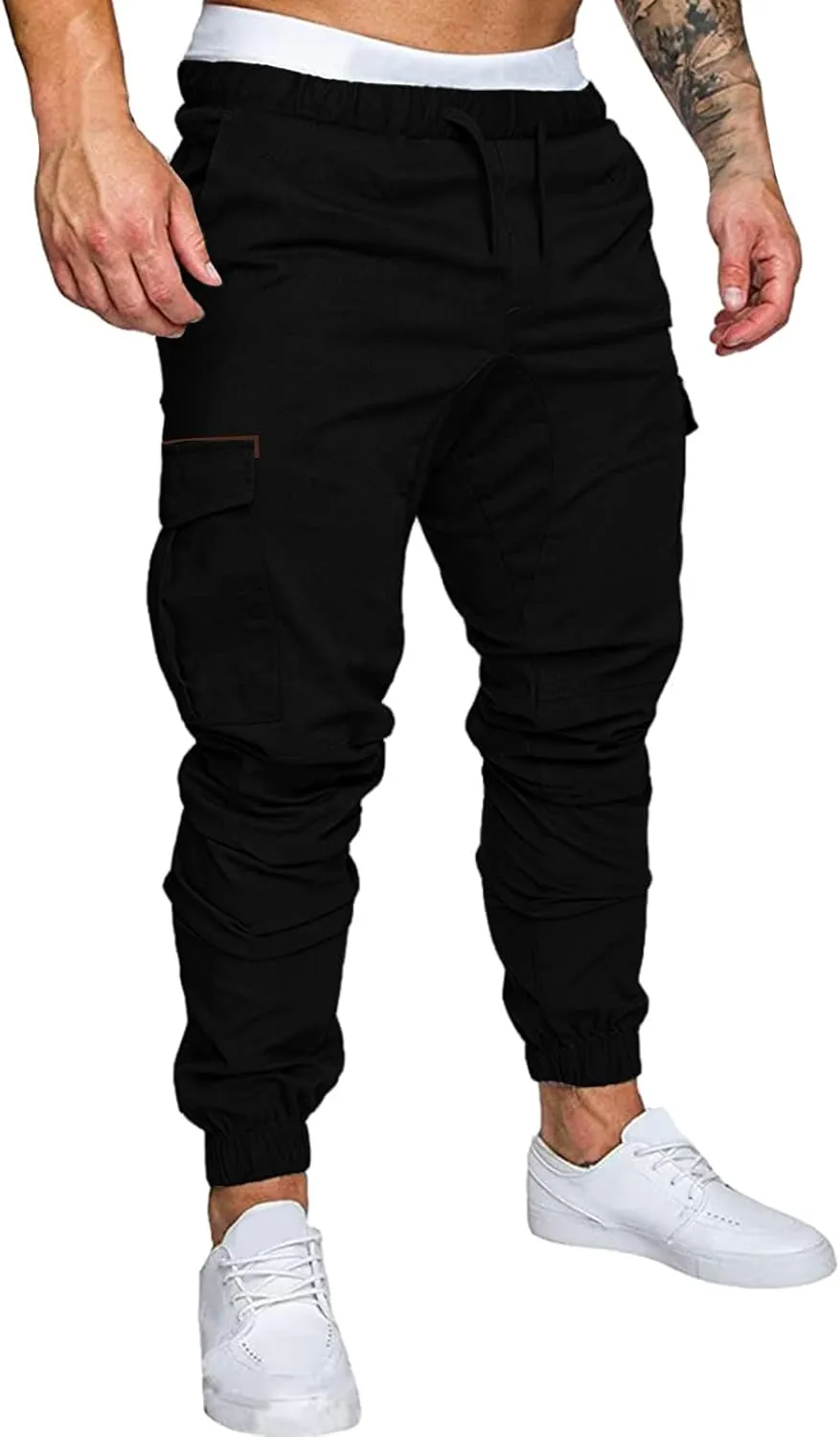 Cargo Pants for Men Relaxed Fit Mens Cargo Pants Sweatpants with Zipper Pockets Workout Cycling Gym Pants Men Joggers