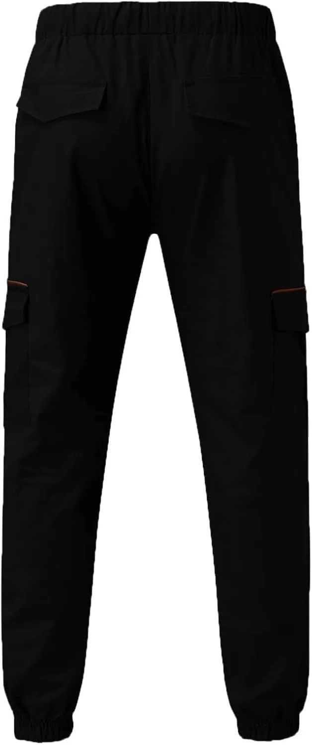 Cargo Pants for Men Relaxed Fit Mens Cargo Pants Sweatpants with Zipper Pockets Workout Cycling Gym Pants Men Joggers