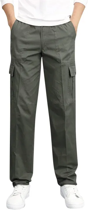 Cargo Pants for Men Relaxed Fit Open Bottom Workout Joggers Pants for Sports Jogging Training Gym Running Mens Autumn