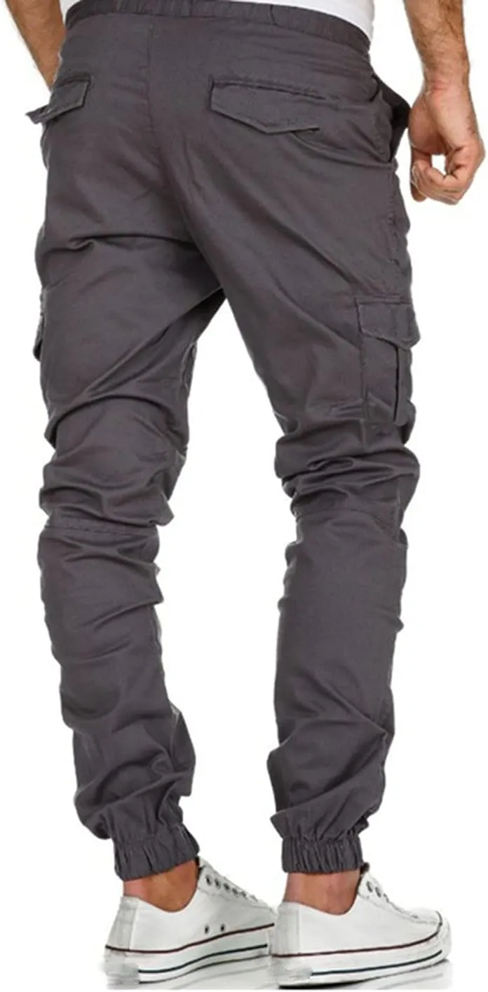 Cargo Sweatpants for Men Mens Lounge Pants Men's Fleece Lined Cargo Sweatpants Open Bottom Straight Leg Casual Loose
