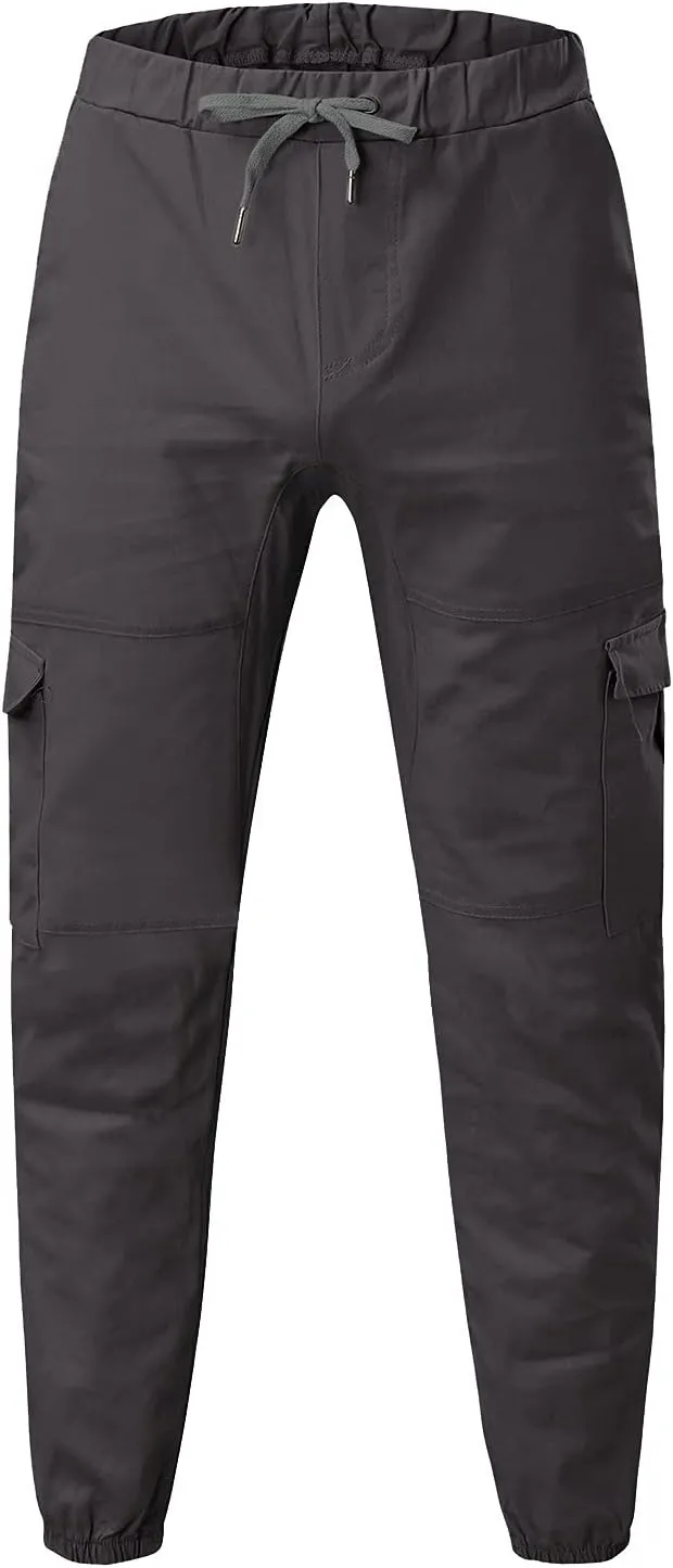 Cargo Sweatpants for Men Mens Lounge Pants Men's Fleece Lined Cargo Sweatpants Open Bottom Straight Leg Casual Loose
