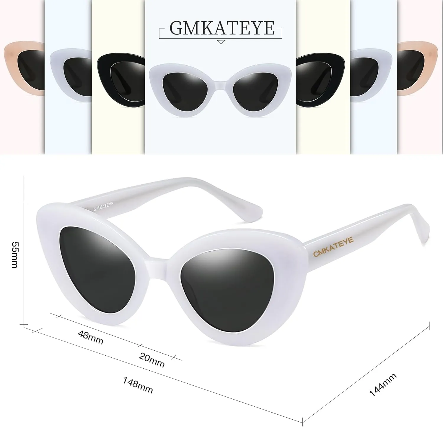 Cat Eye Sunglasses for Women, Trendy Retro UV Protection Sunglass, Stylish Vintage Cute Shades