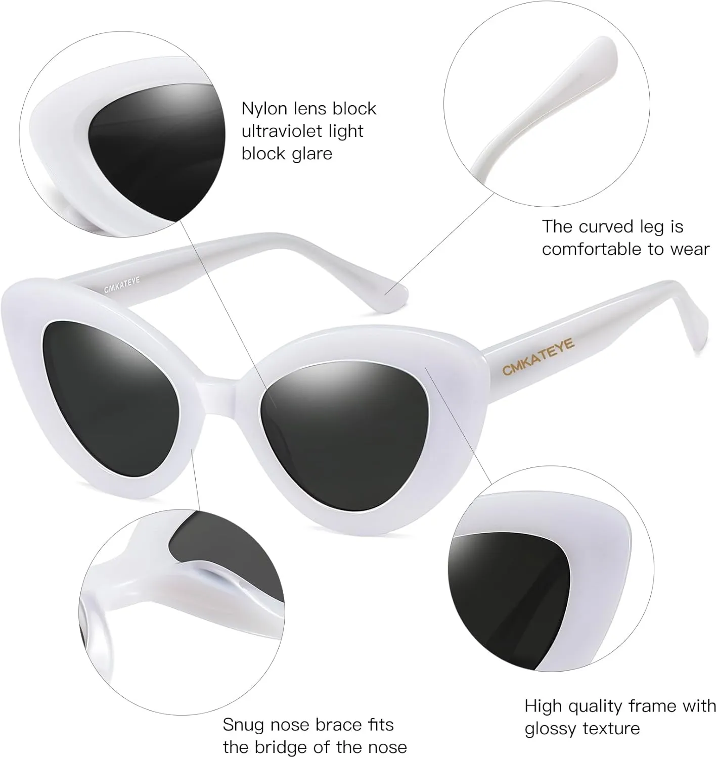 Cat Eye Sunglasses for Women, Trendy Retro UV Protection Sunglass, Stylish Vintage Cute Shades