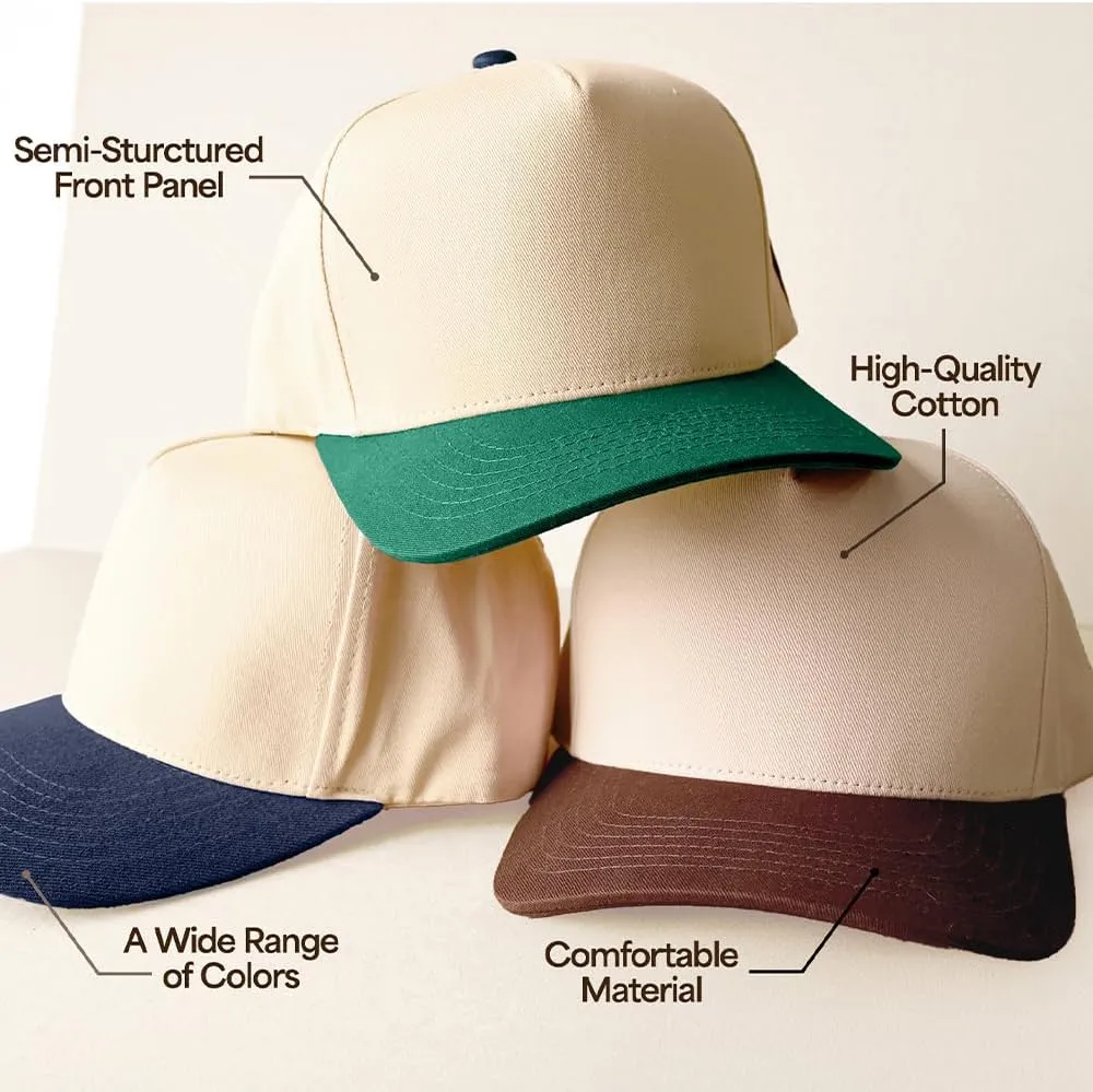 C.C Two Tone Vintage Canvas Snapback Hat Trucker Hat Baseball Cap