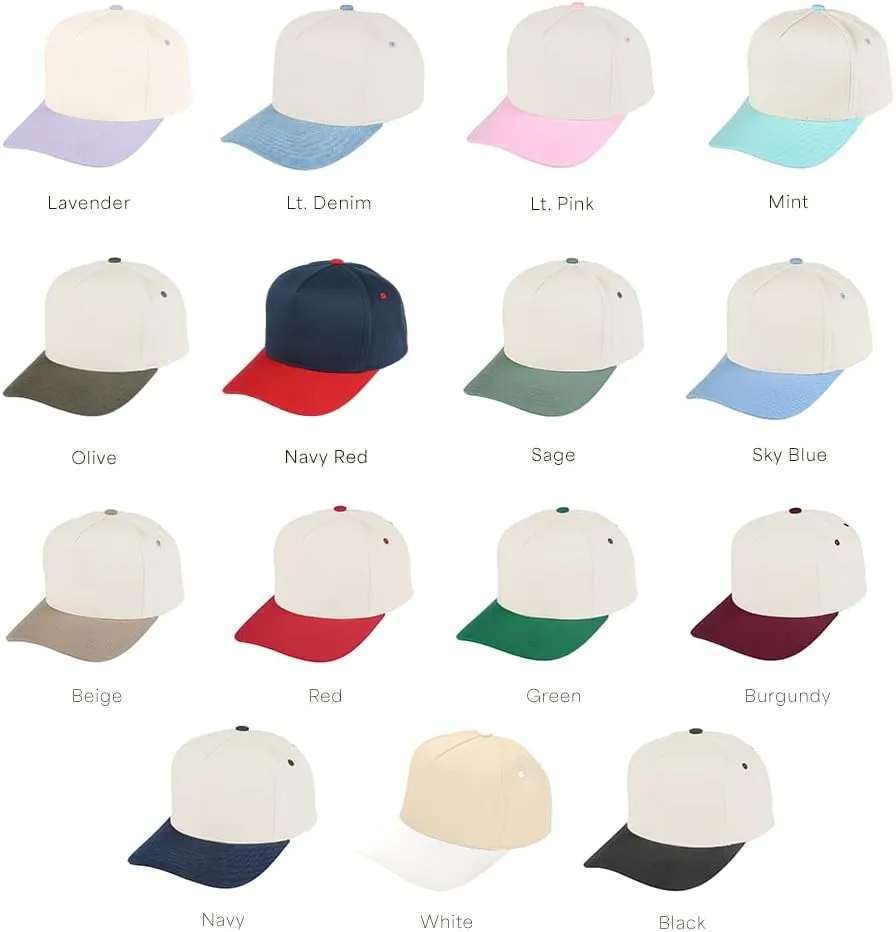 C.C Two Tone Vintage Canvas Snapback Hat Trucker Hat Baseball Cap