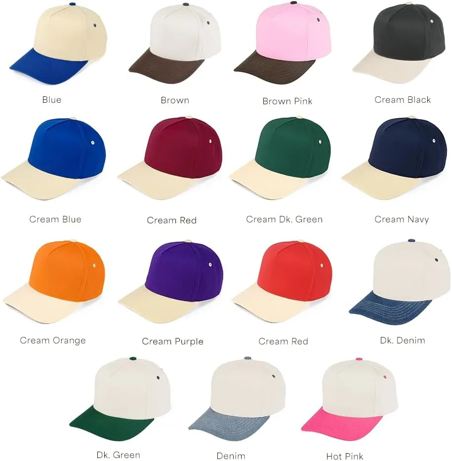C.C Two Tone Vintage Canvas Snapback Hat Trucker Hat Baseball Cap