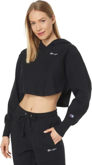 Champion Reverse Weave French Terry Crop Curve Hem Hoodie