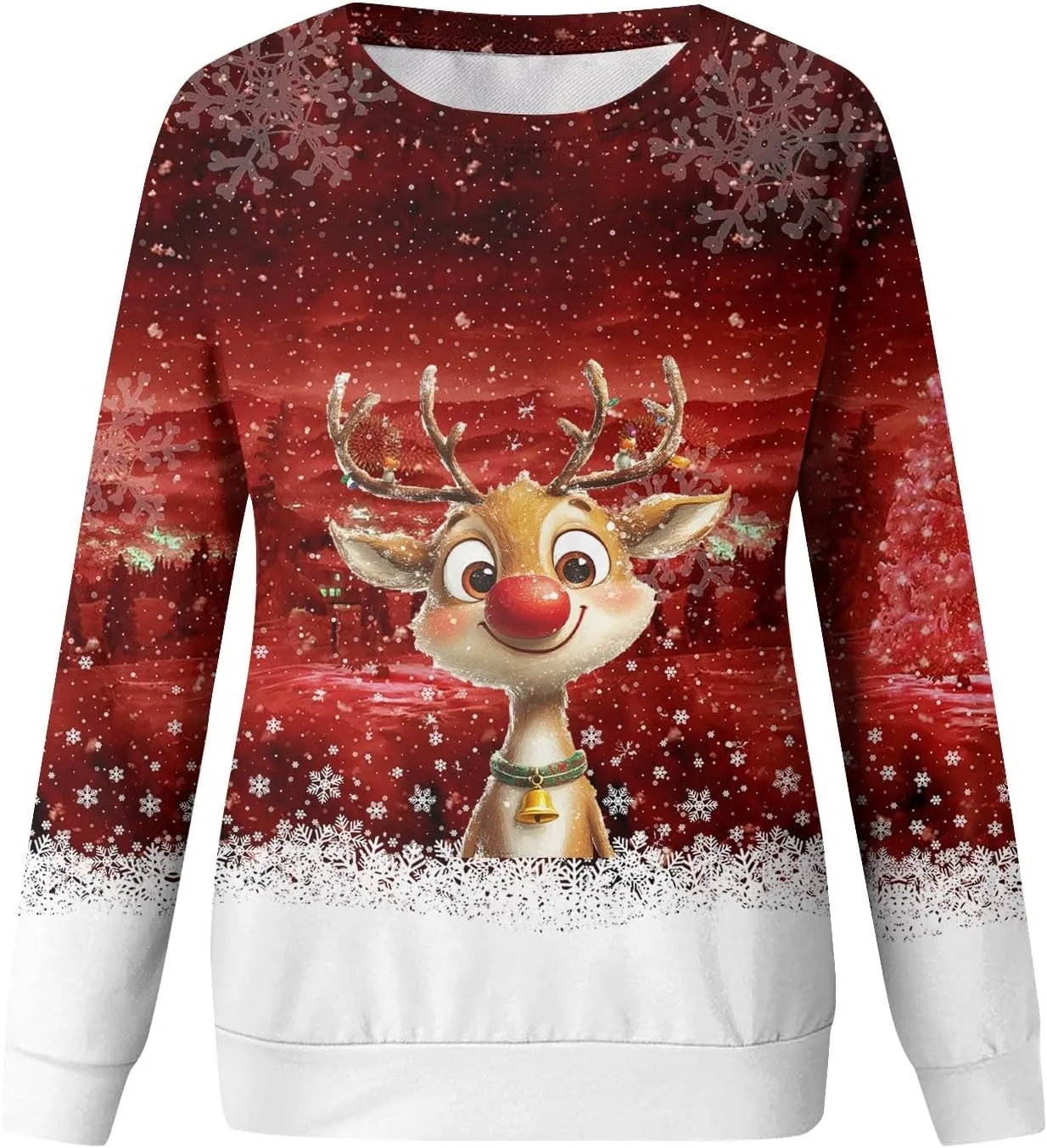 Christmas Sweatshirts For Women 2024 Xmas Tree Graphic Fall Wimter Clothes Crewneck Pullover Long Raglan Sleeve Top