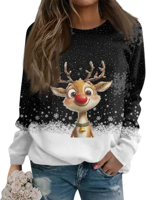 Christmas Sweatshirts For Women 2024 Xmas Tree Graphic Fall Wimter Clothes Crewneck Pullover Long Raglan Sleeve Top