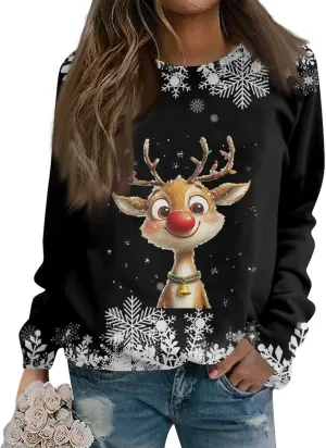 Christmas Sweatshirts For Women 2024 Xmas Tree Graphic Fall Wimter Clothes Crewneck Pullover Long Raglan Sleeve Top