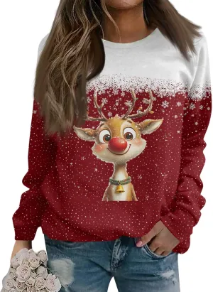 Christmas Sweatshirts For Women 2024 Xmas Tree Graphic Fall Wimter Clothes Crewneck Pullover Long Raglan Sleeve Top